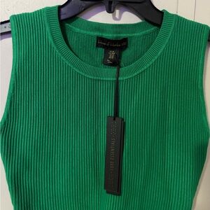 House of Harlow 1960 Emerald Ribbed Sleeveless Top
